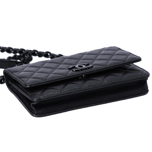 Chanel My Everything Wallet On Chain WOC Caviar Quilted So Black - Picture 5 of 8